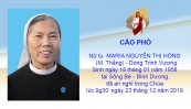 Nữ tu  Maria Nguyễn Thị Hồng (Thắng)  CMR Về Nhà Cha - 23.12.2019